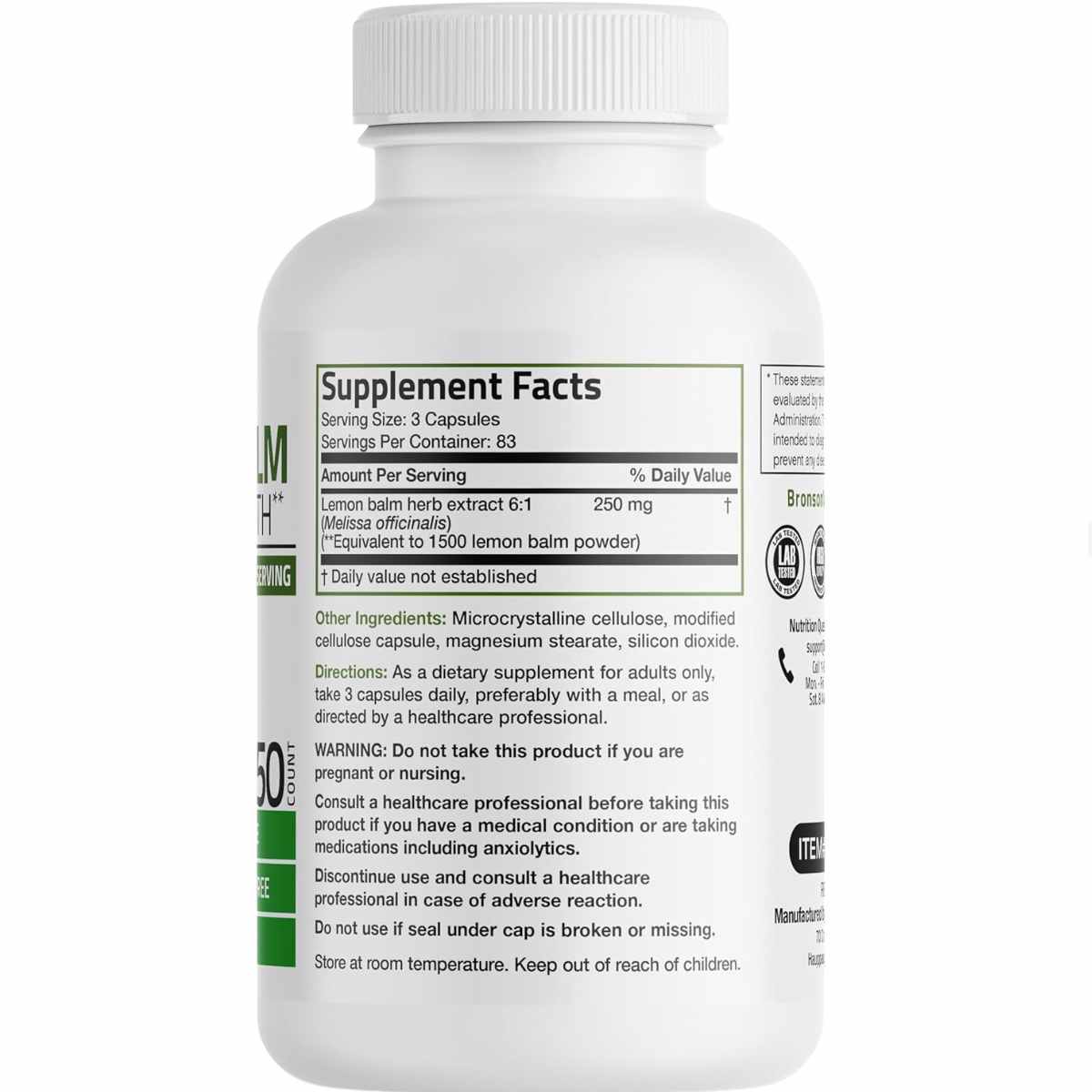 Melissa Bálsamo de limón - 1500 mg - Haz Tu Pedido