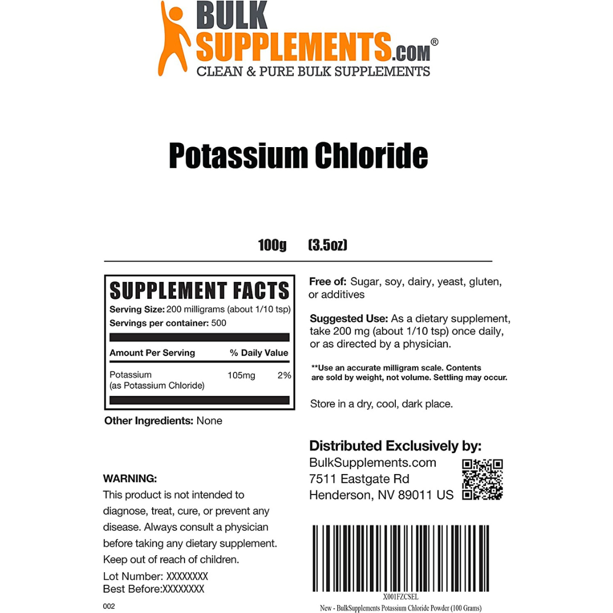 Cloruro de Potasio - 200 mg - Haz Tu Pedido