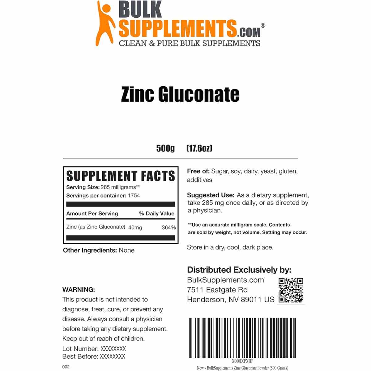 Gluconato de zinc - 285 mg - Haz Tu Pedido