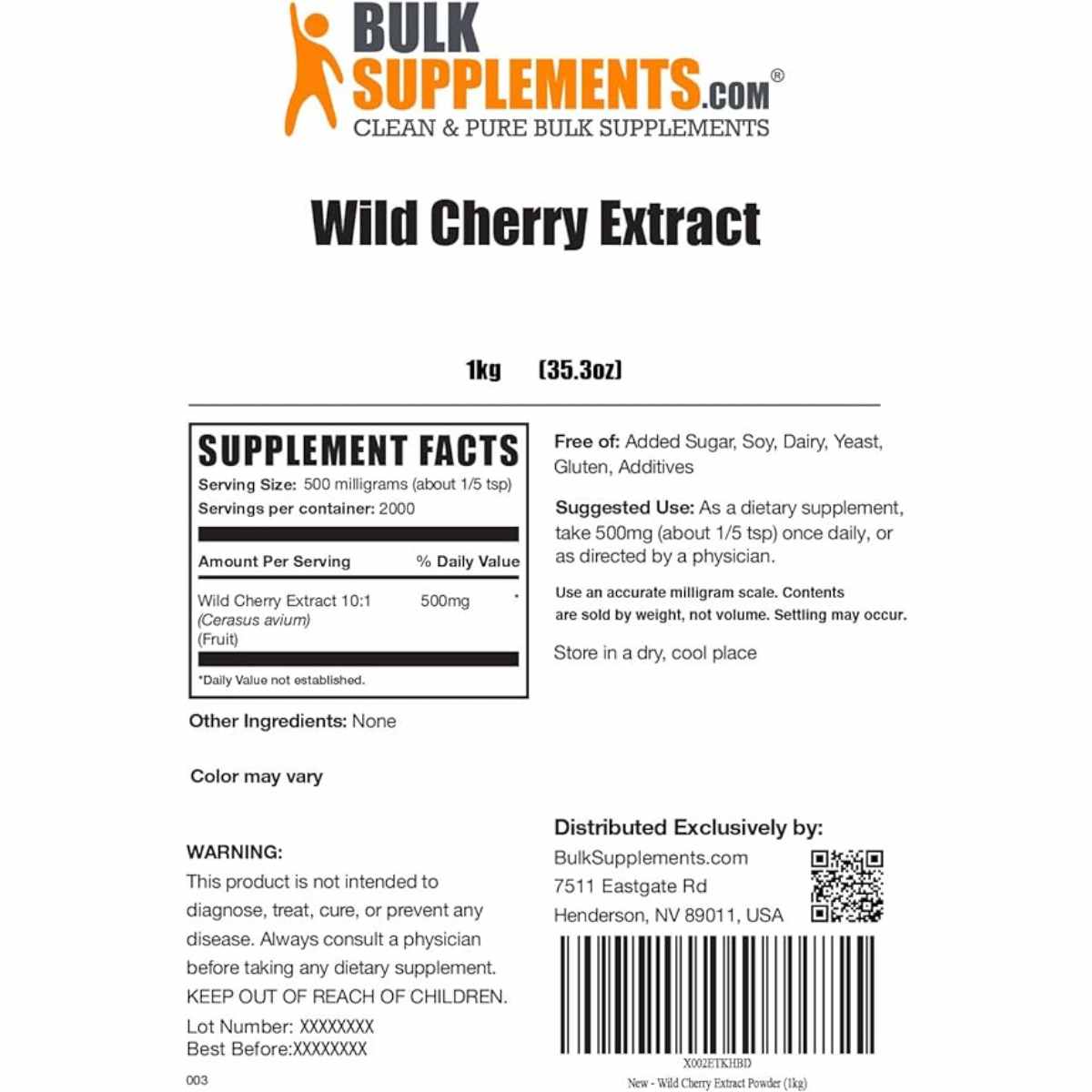 Extracto de Cereza Silvestre - 500 mg - Haz Tu Pedido
