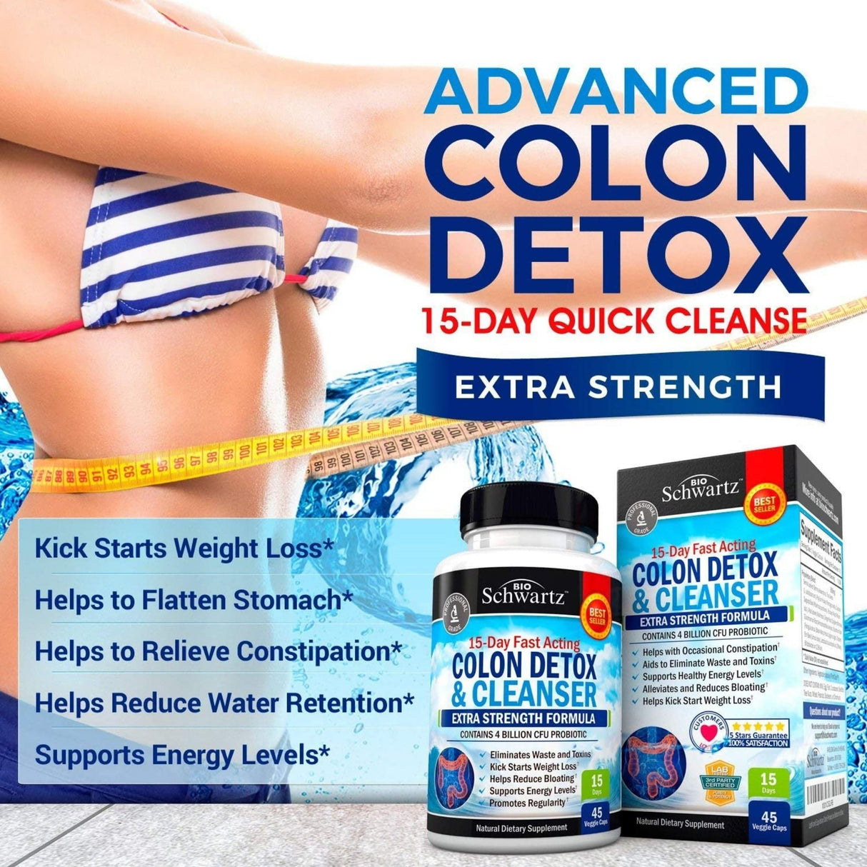 BioSchwartz Colon Detox and Cleanser - 45 Cápsulas Vegetales - Haz Tu Pedido