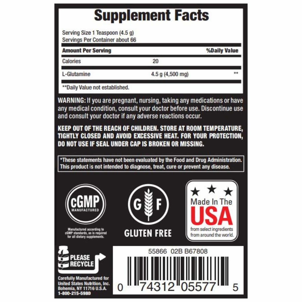 Body Fortress 100% Pure Glutamine - 300 g - Haz Tu Pedido