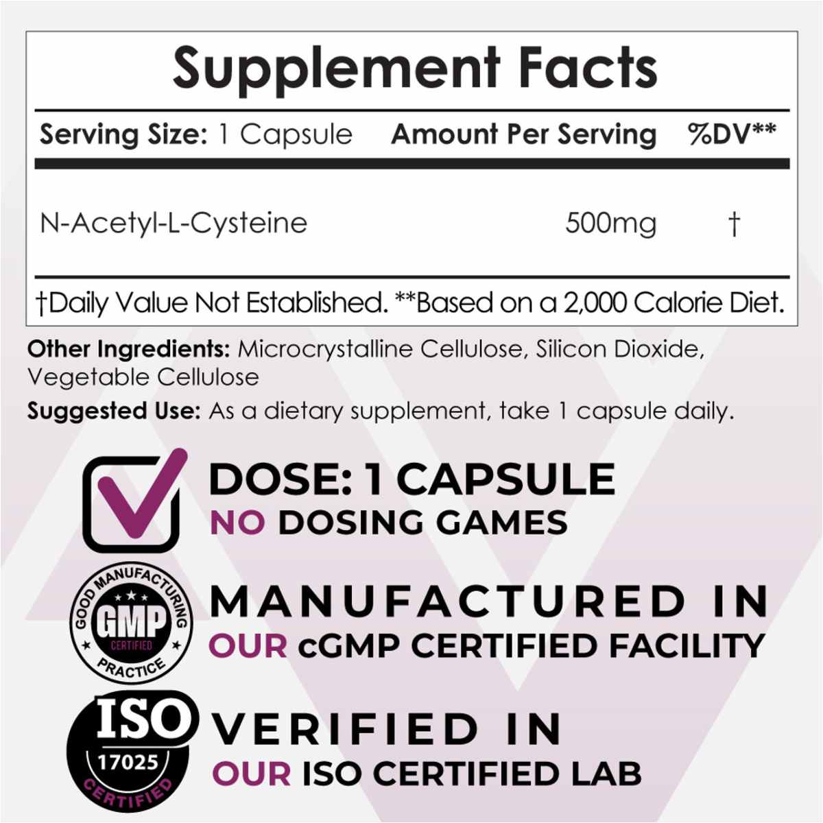 N-Acetil L-Cisteína 500 mg - Haz Tu Pedido