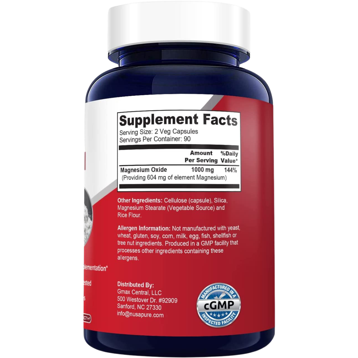 Óxido de Magnesio 1000 mg - 180 Cápsulas - Haz Tu Pedido
