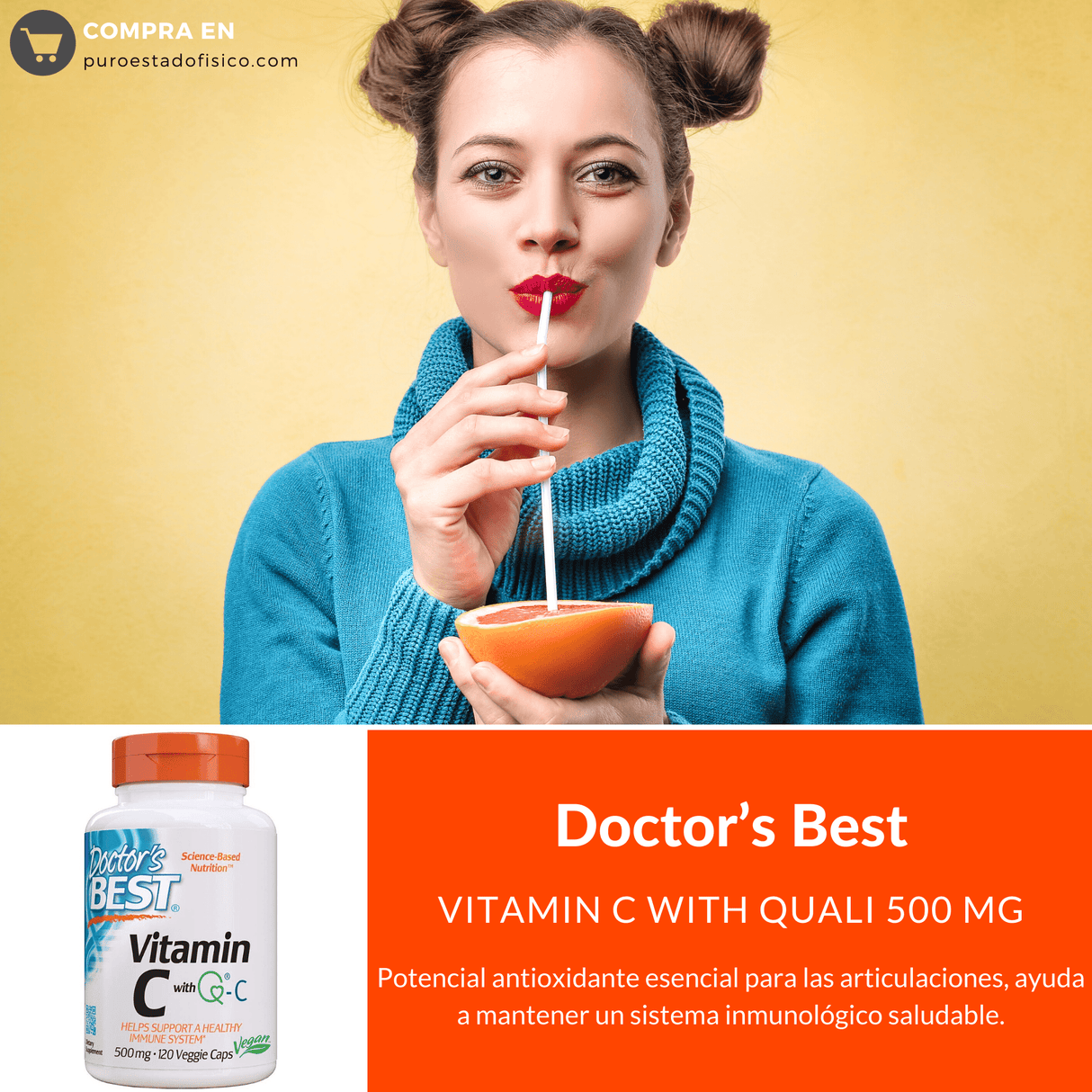 Doctor’s Best Vitamin C With Quali 500mg - 120 Cápsulas Vegetales - Haz Tu Pedido
