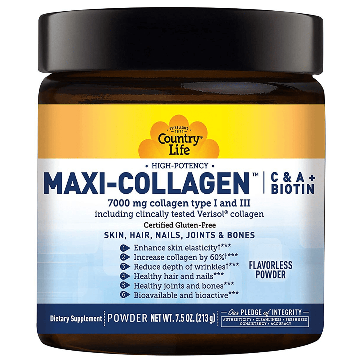 Country Life Maxi-Collagen with C & A plus Biotin - 213 g - Haz Tu Pedido