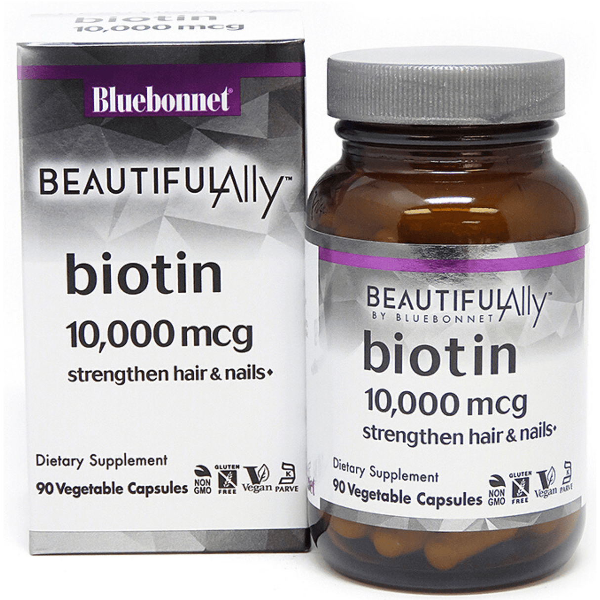 Bluebonnet Beautiful Ally Biotin - 10000 mcg - 90 Cápsulas De Origen Vegetal - Haz Tu Pedido
