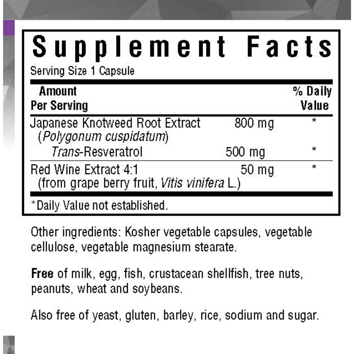 Bluebonnet Beautiful Ally Resveratrol - 500 mg - Vegetable Capsules - Haz Tu Pedido