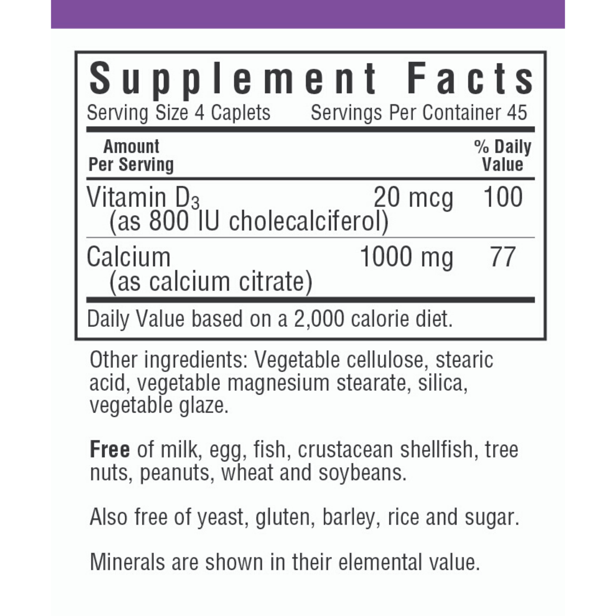 Bluebonnet Calcium Citrate Plus Vitamin D3 - Caplets - Haz Tu Pedido
