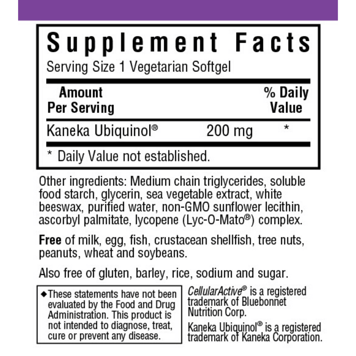Bluebonnet CellularActive CoQ10 Ubiquinol - 200 mg - Vegetarian Softgels - Haz Tu Pedido
