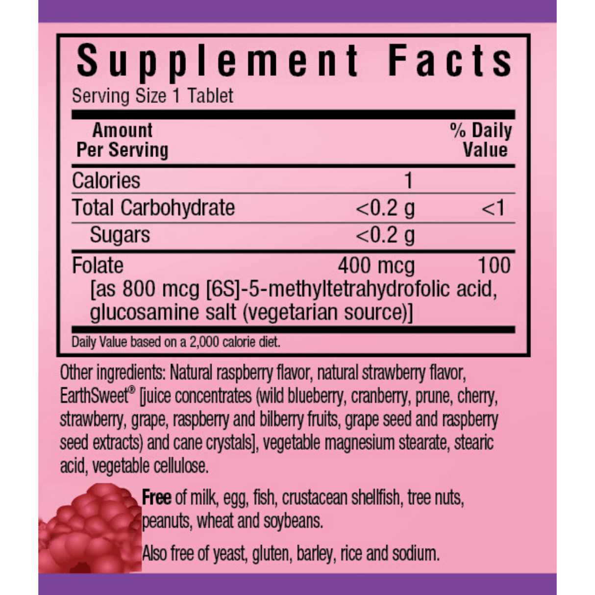 Bluebonnet EarthSweet Chewables CellularActive Methylfolate - 90 Tabletas Masticable - Haz Tu Pedido