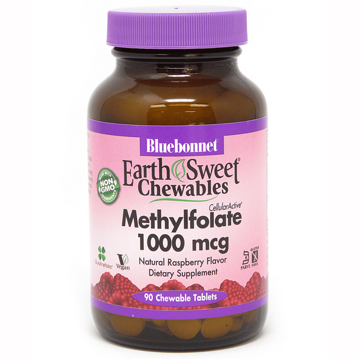 Bluebonnet EarthSweet Chewables CellularActive Methylfolate - 90 Tabletas Masticable - Haz Tu Pedido
