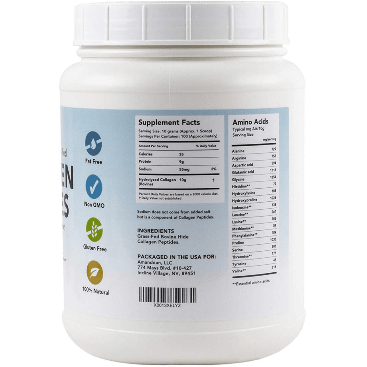 Amandean Collagen Peptides - Sin Sabor - Polvo - Haz Tu Pedido