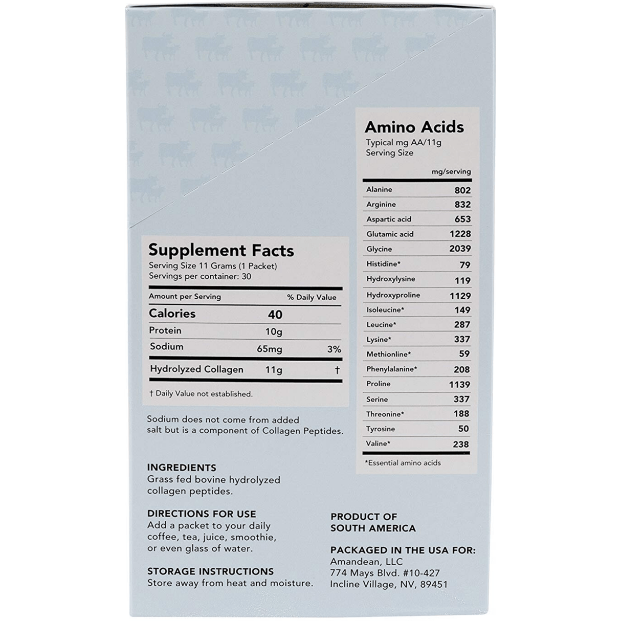 Amandean Collagen Peptides - Sin Sabor - Polvo - Haz Tu Pedido