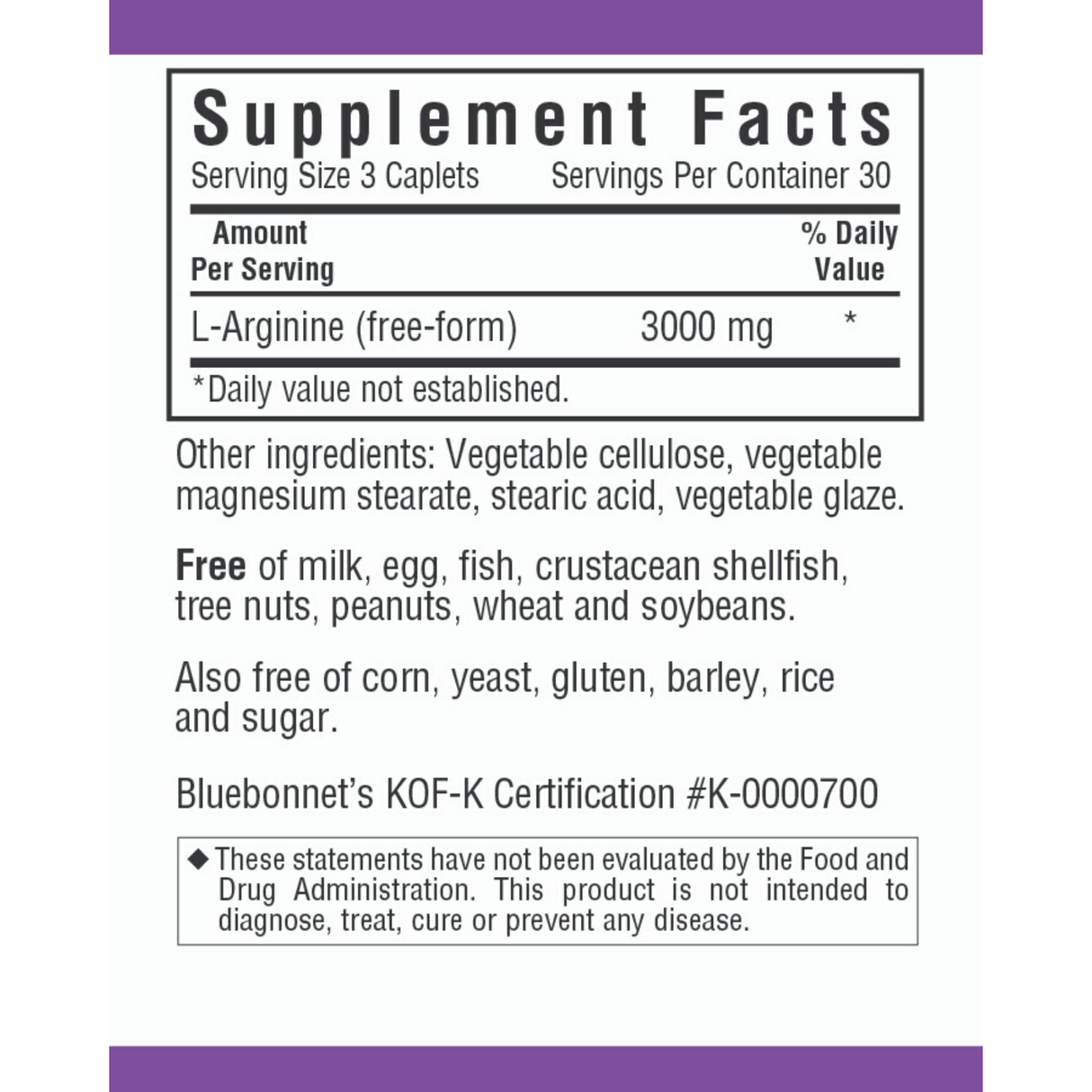 Bluebonnet L-Arginine - 1000 mg - 90 Comprimidos - Haz Tu Pedido