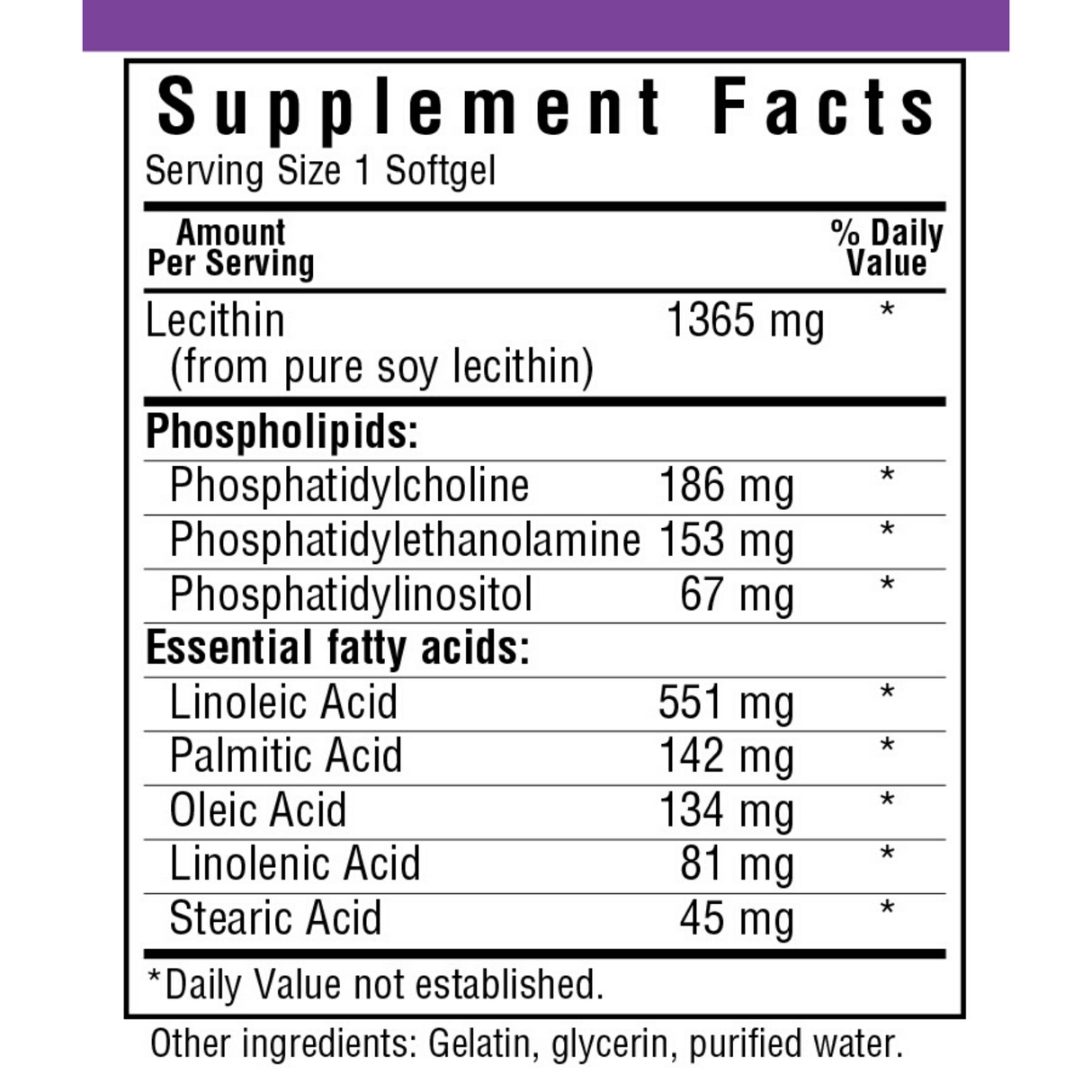 Bluebonnet Natural Lecithin - 1365 mg - Softgels - Haz Tu Pedido