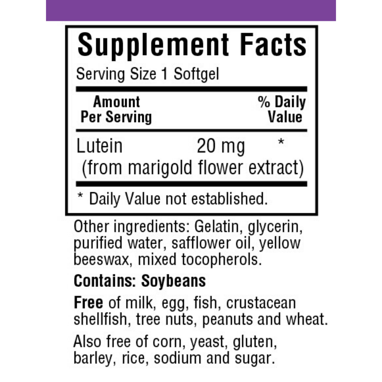 Bluebonnet Lutein - 20 mg - Softgels - Haz Tu Pedido