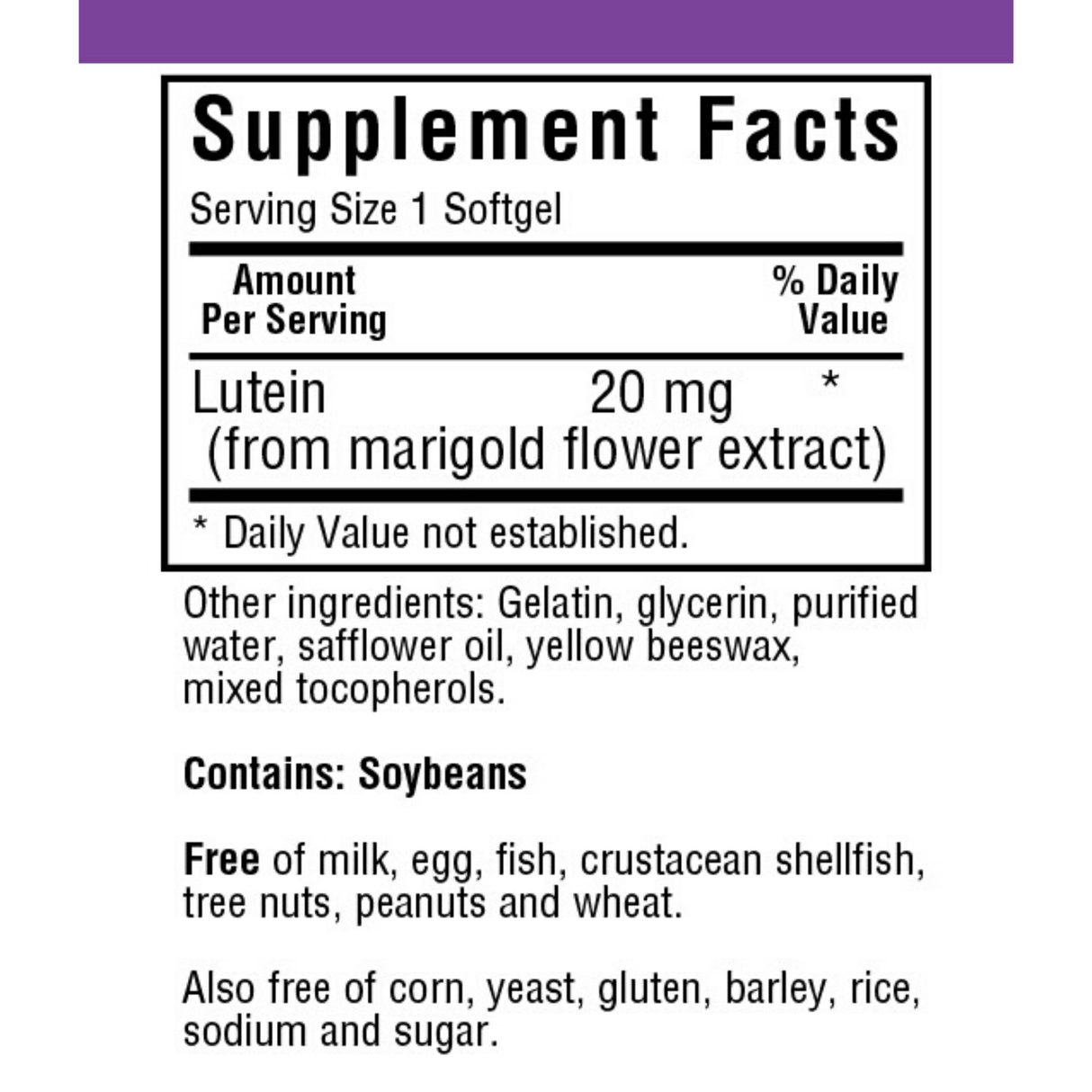 Bluebonnet Lutein - 20 mg - Softgels - Haz Tu Pedido