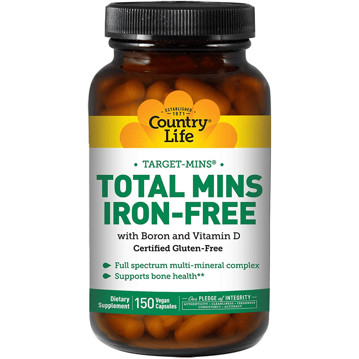 Country Life Total Mins Iron Free - 150 Cápsulas Vegetarianas - Haz Tu Pedido