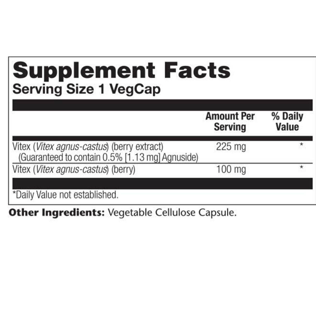 Solaray Vitex Berry Extract - 60 Capsulas De Origen Vegetal - Haz Tu Pedido