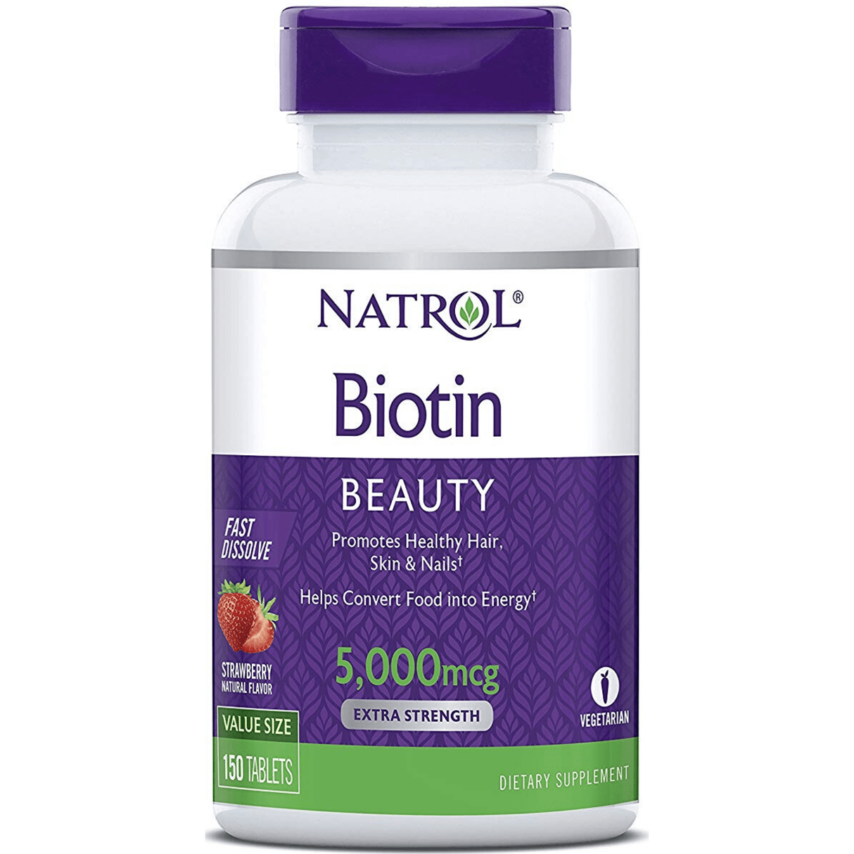 Natrol Biotin Fast Dissolve 5.000 mcg - Strawberry - Tablets - Haz Tu Pedido