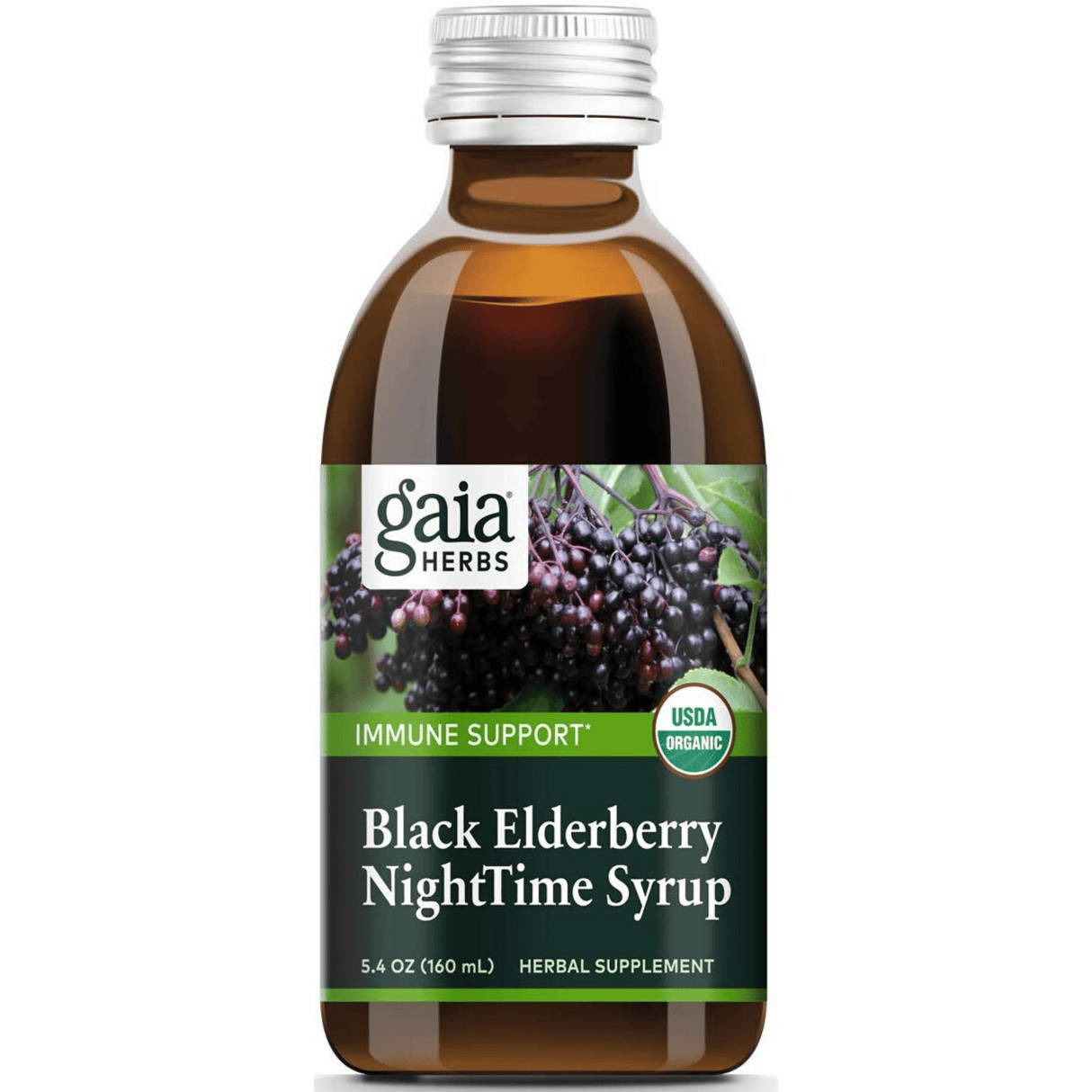 Gaia Herbs Black Elderberry NightTime Syrup - 160 ml - Haz Tu Pedido