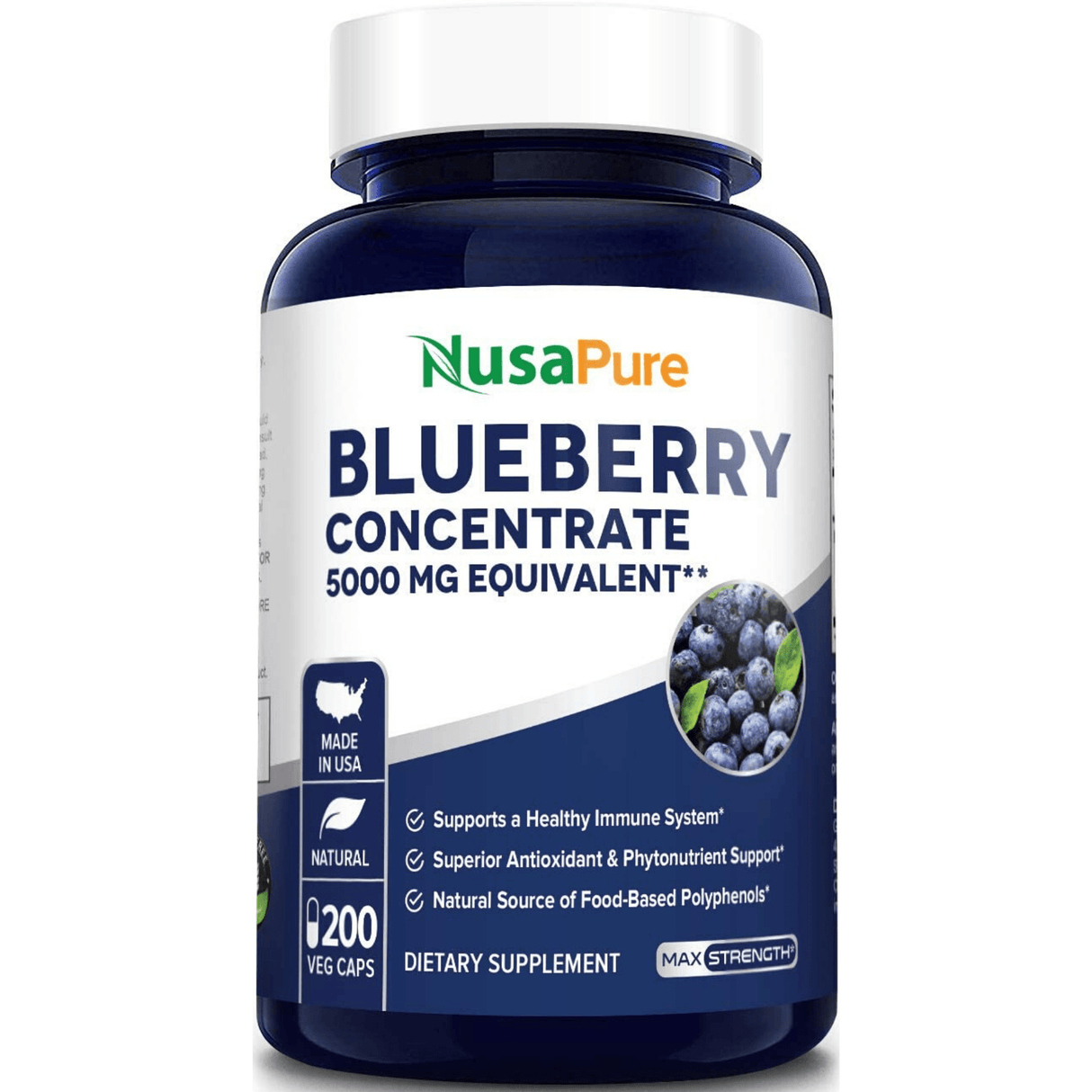 NusaPure Concentrado de Arándano 5000 mg - 200 Cápsulas Vegetales - Haz Tu Pedido