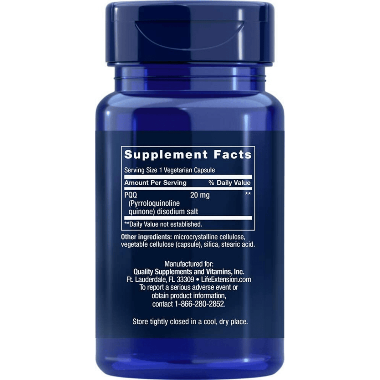 Life Extension PQQ Caps 20 mg - 30 Cápsulas Vegetarianas - Haz Tu Pedido