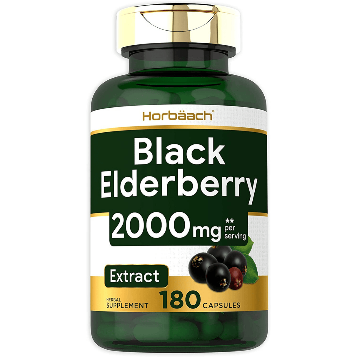 Horbaach Black Elderberry 2000mg - 180 Cápsulas - Haz Tu Pedido