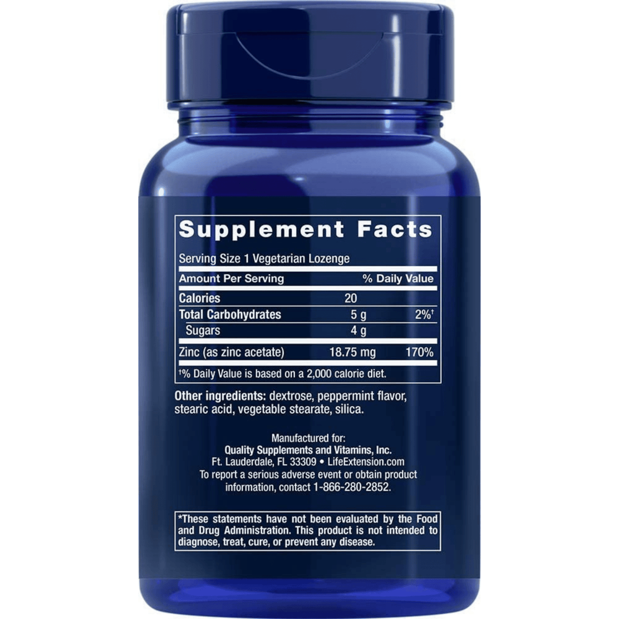 Life Extension Enhanced Zinc Lozenges - 30 Pastillas Vegatarianas - Haz Tu Pedido