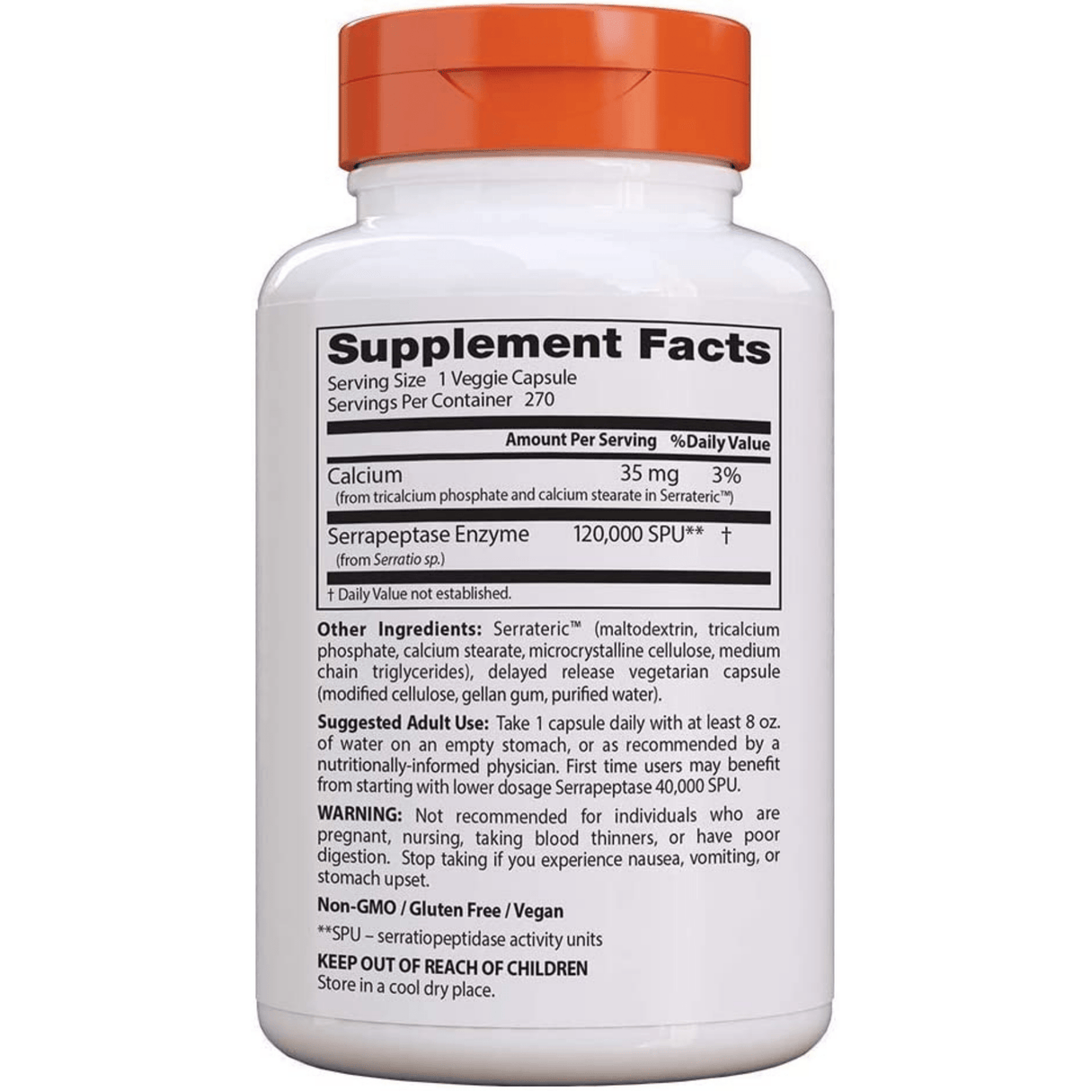 Doctor’s Best High Potency Serrapeptase 120,000 SPU - Veggie Capsules - Haz Tu Pedido