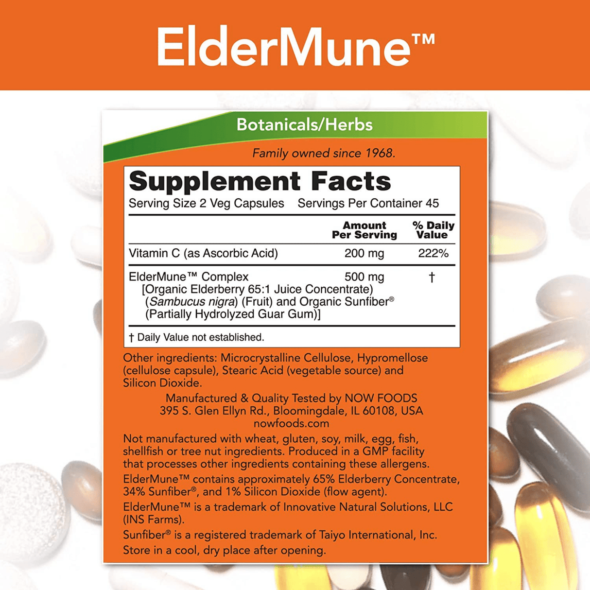 NOW Foods ElderMune - 90 Cápsulas Vegetales - Haz Tu Pedido