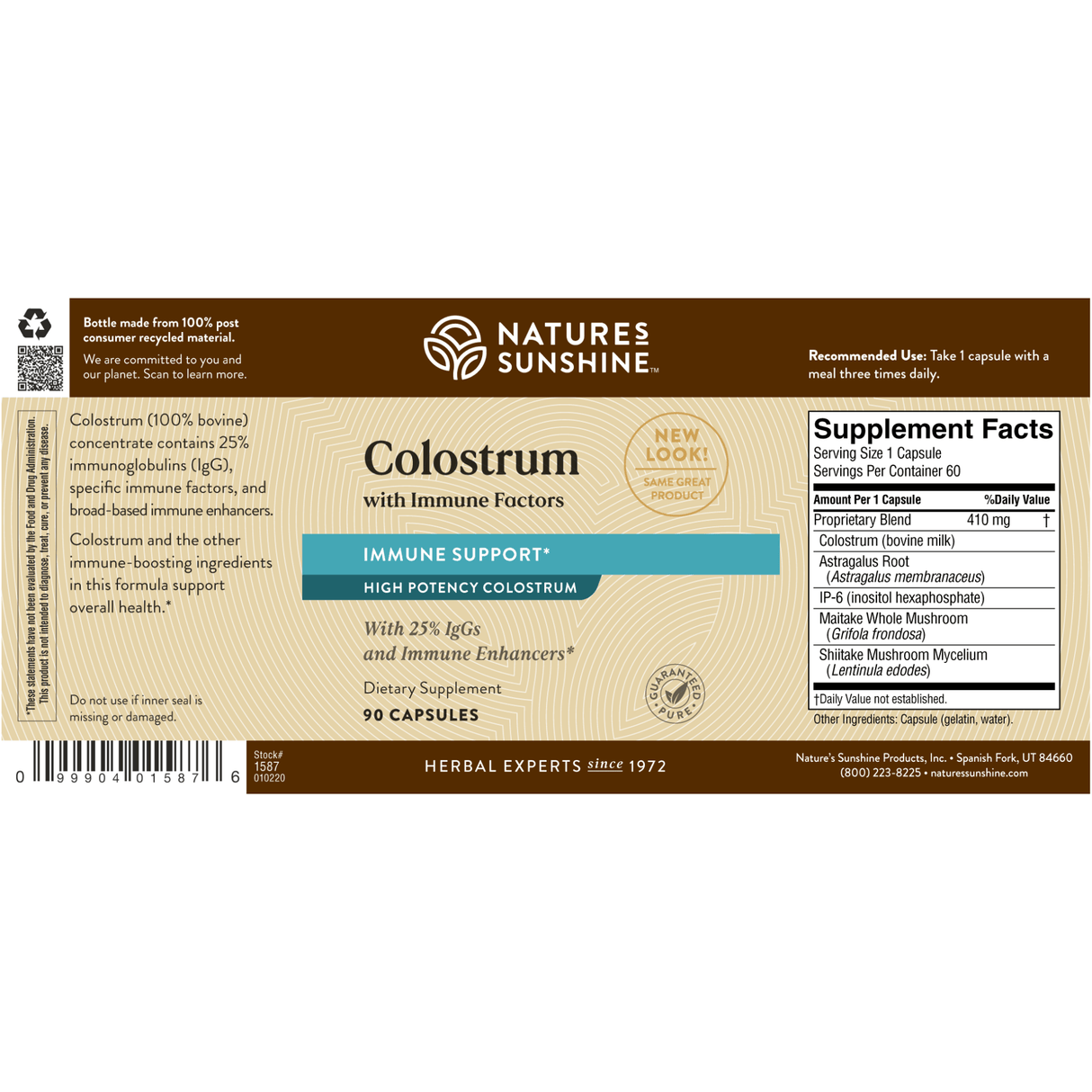 Nature's Sunshine Colostrum - 90 Cápsulas - Haz Tu Pedido