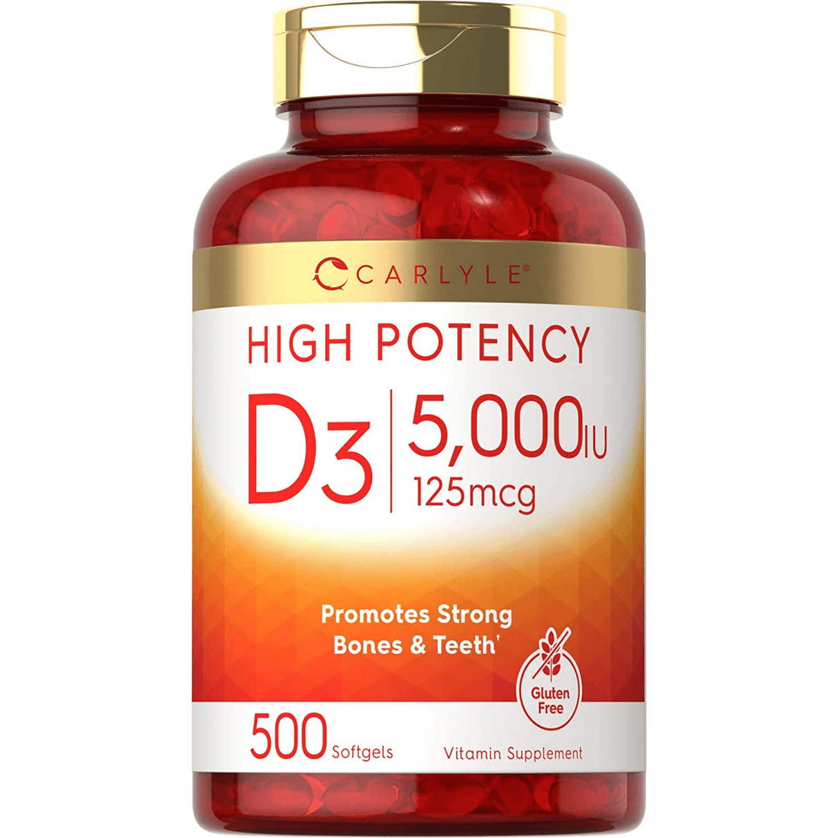 Carlyle High Potency Vitamina D3 5000 IU - 500 Cápsulas Blandas - Haz Tu Pedido