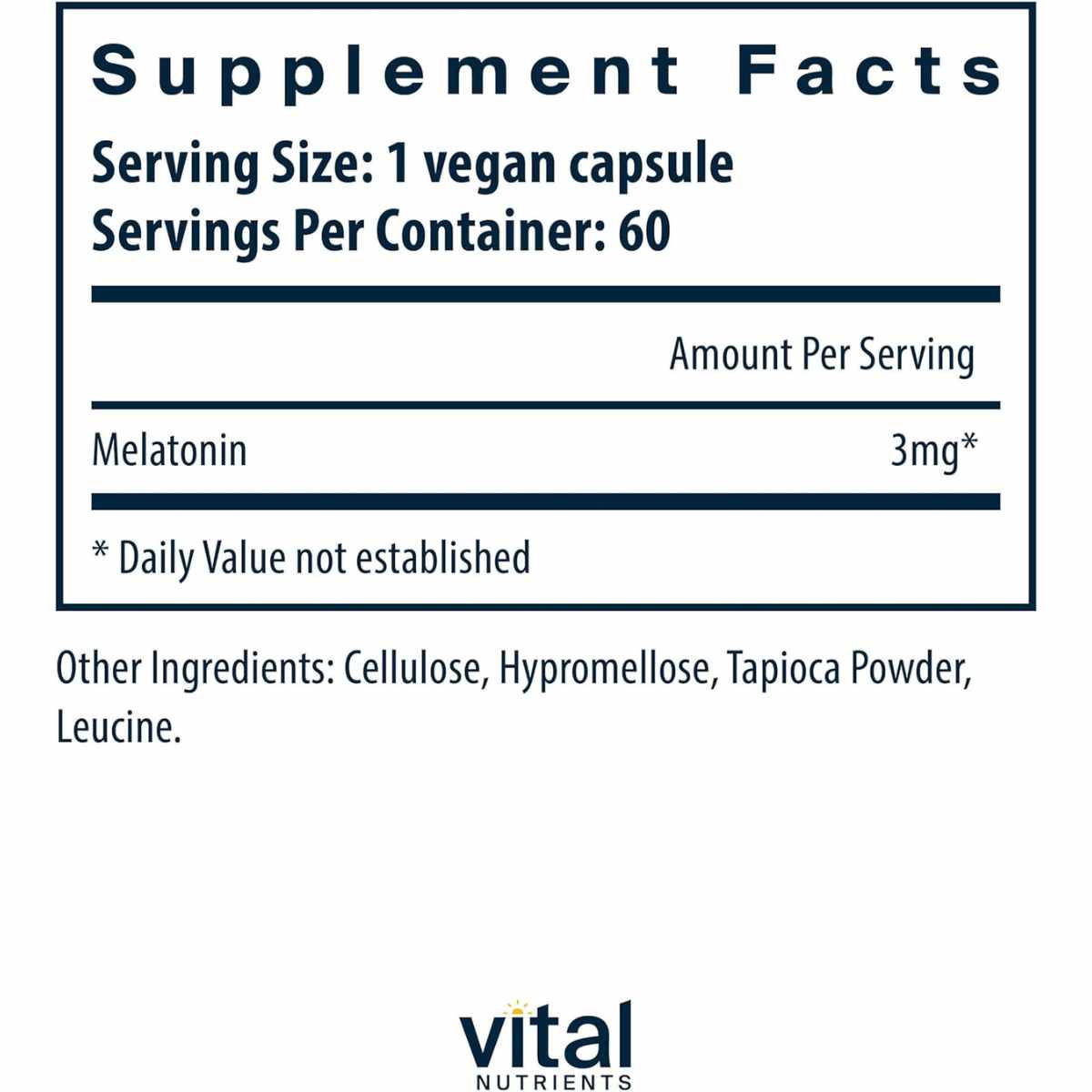 Melatonina - 3 mg - 60 Cápsulas Veganas - Haz Tu Pedido