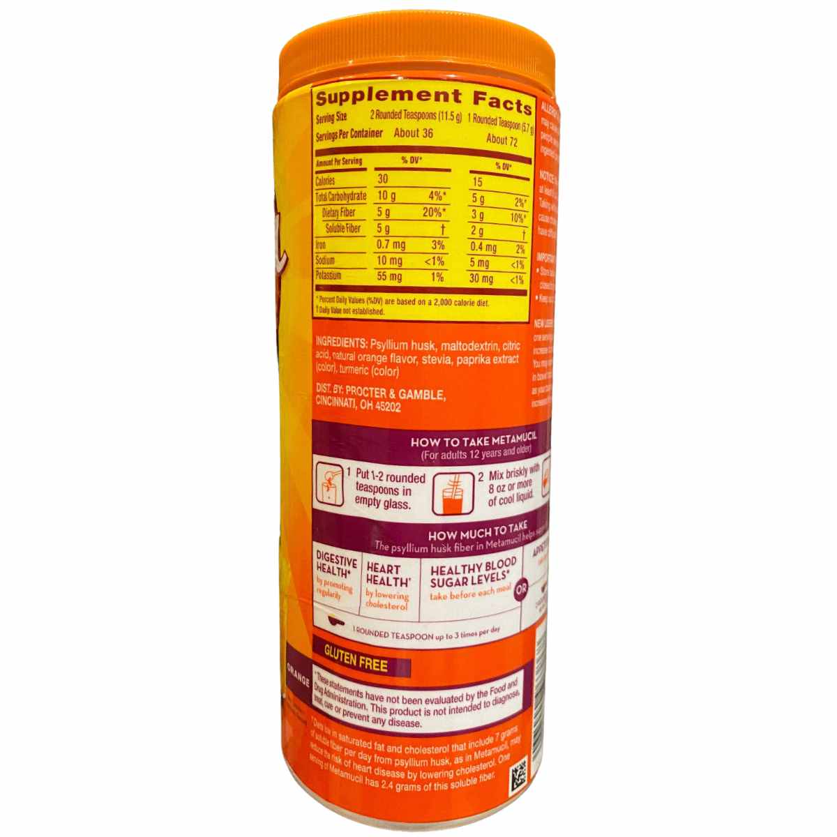 Metamucil Mezcla Premium Sin azúcar con Stevia - Naranja - Haz Tu Pedido
