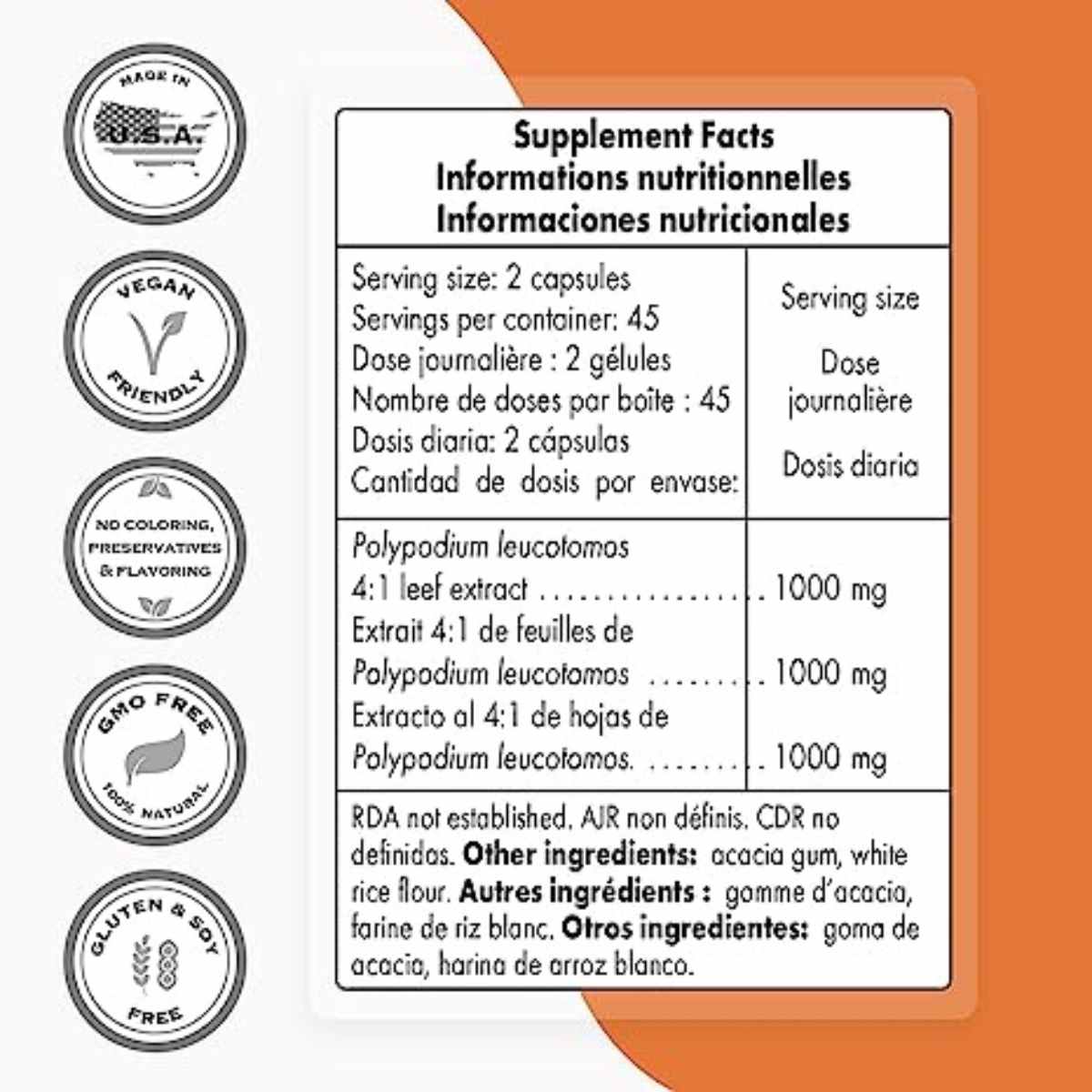 Extracto de Polypodium Leucotomos 1000 mg - 90 Cápsulas Vegetarianas - Haz Tu Pedido