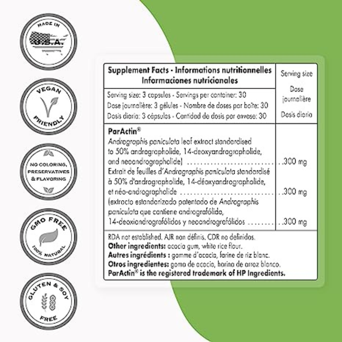 ParActin 300 mg - 90 Cápsulas Vegetarianas - Haz Tu Pedido