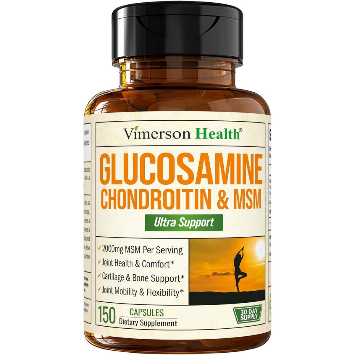 Vimerson Health - Glucosamina 1500 mg, Complejo de Condroitina 1200 mg y MSM 2000 mg (150 Cápsulas)