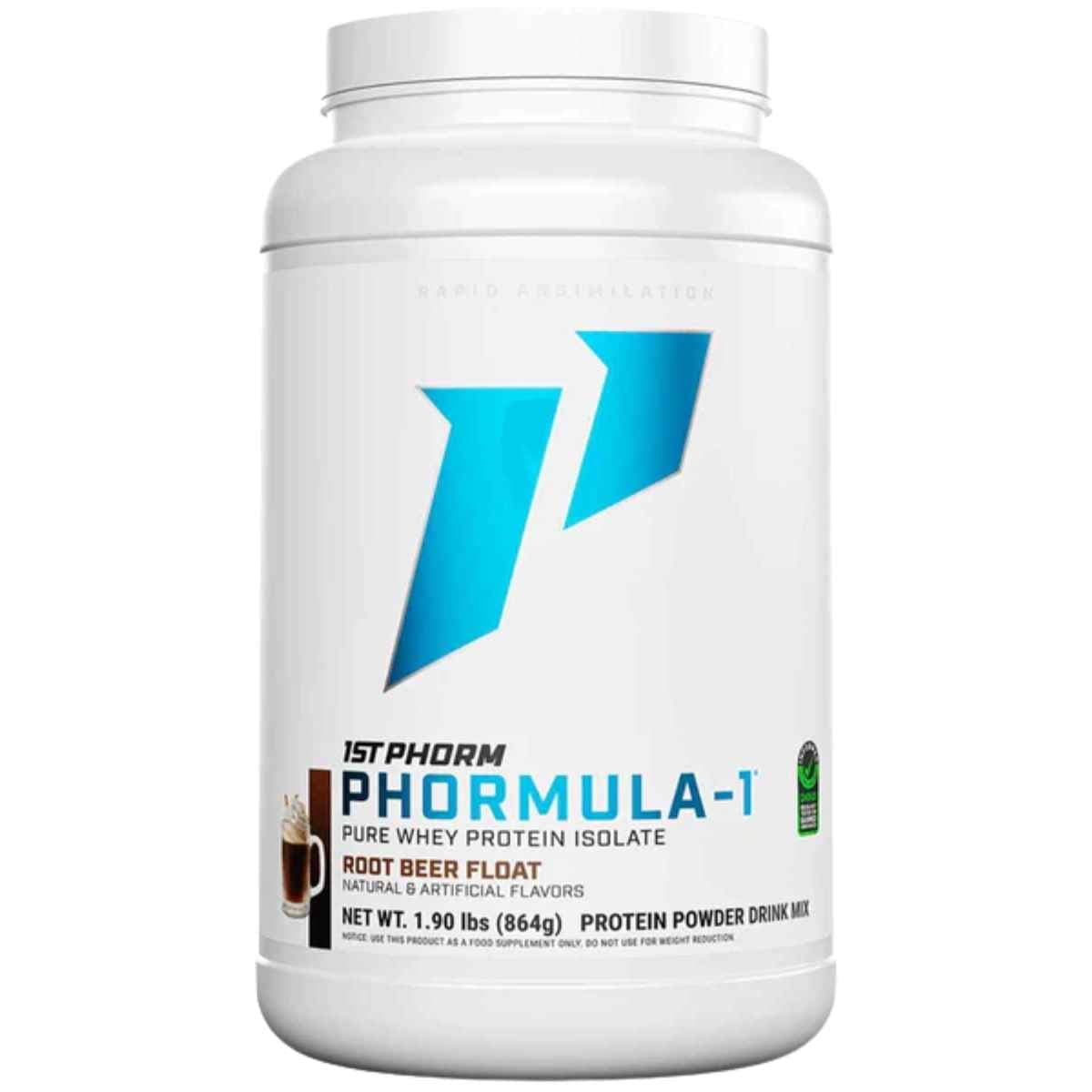 Frasco de suplemento 1st Phorm Aislado de Proteína de Suero Phormula-1 Flotador de Cerveza de Raíz
