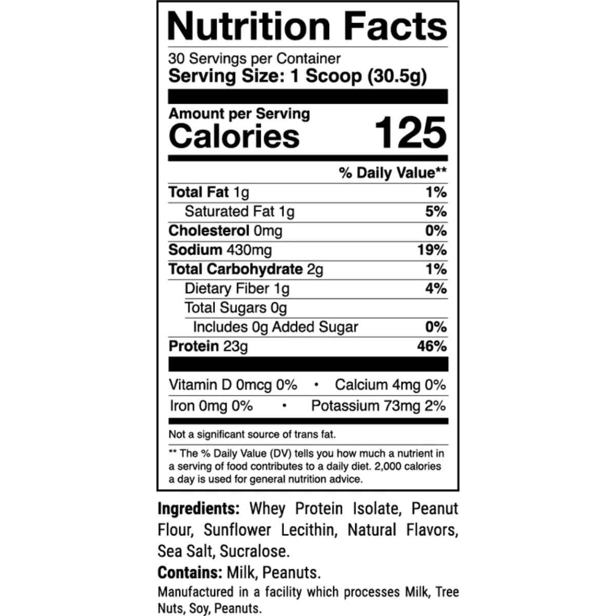 Tabla nutricional del suplemento 1st Phorm Aislado de Proteína de Suero Phormula-1 Tarta de Lima