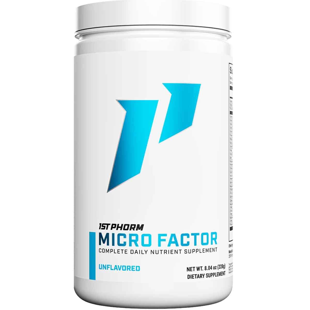 Frasco de suplemento 1st Phorm Micro Factor Sin Sabor polvo