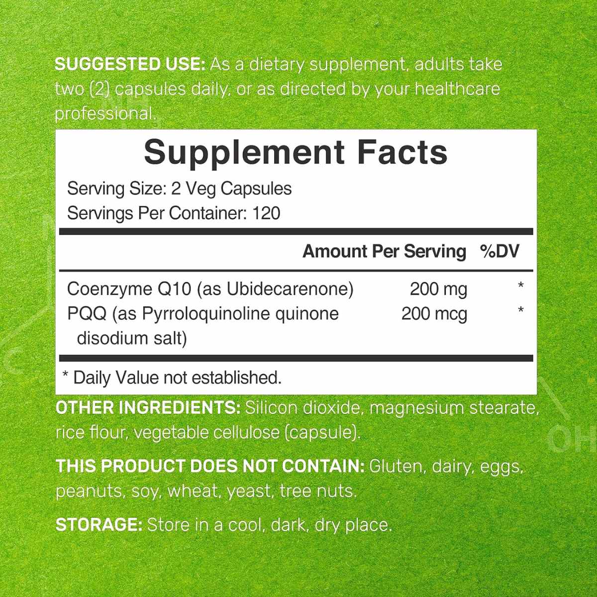 Coenzima CoQ10 - 200 mg con PQQ - 240 Cápsulas Vegetarianas - Haz Tu Pedido