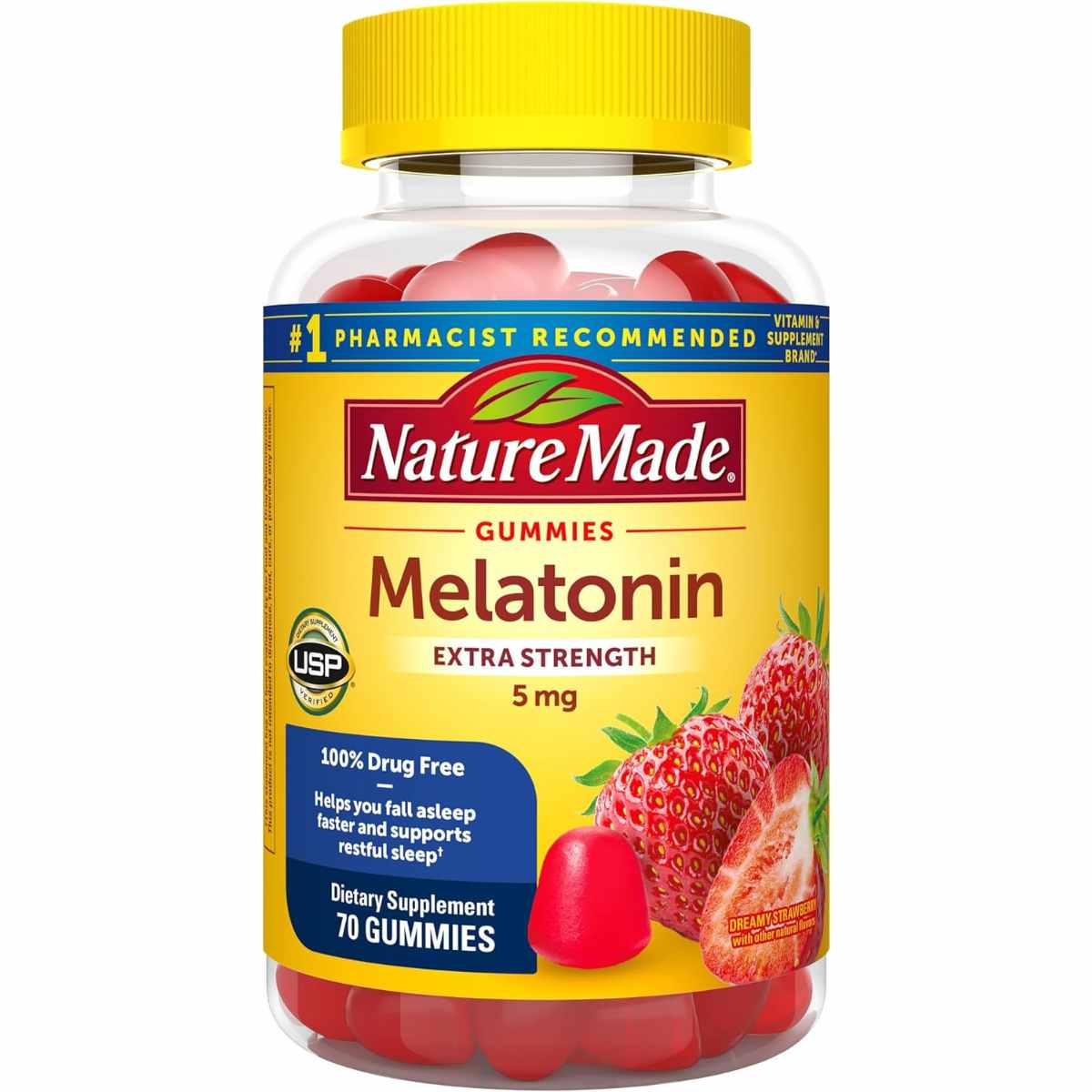 Melatonina - 5 mg - Fresa - 70 Gomitas - Haz Tu Pedido