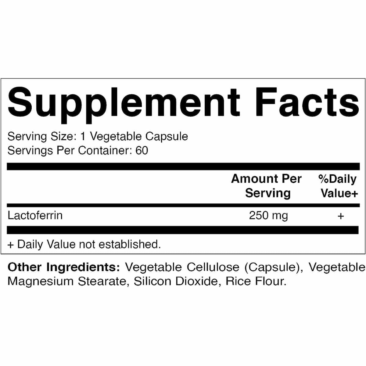 Lactoferrina 250 mg - 60 Cápsulas - Haz Tu Pedido