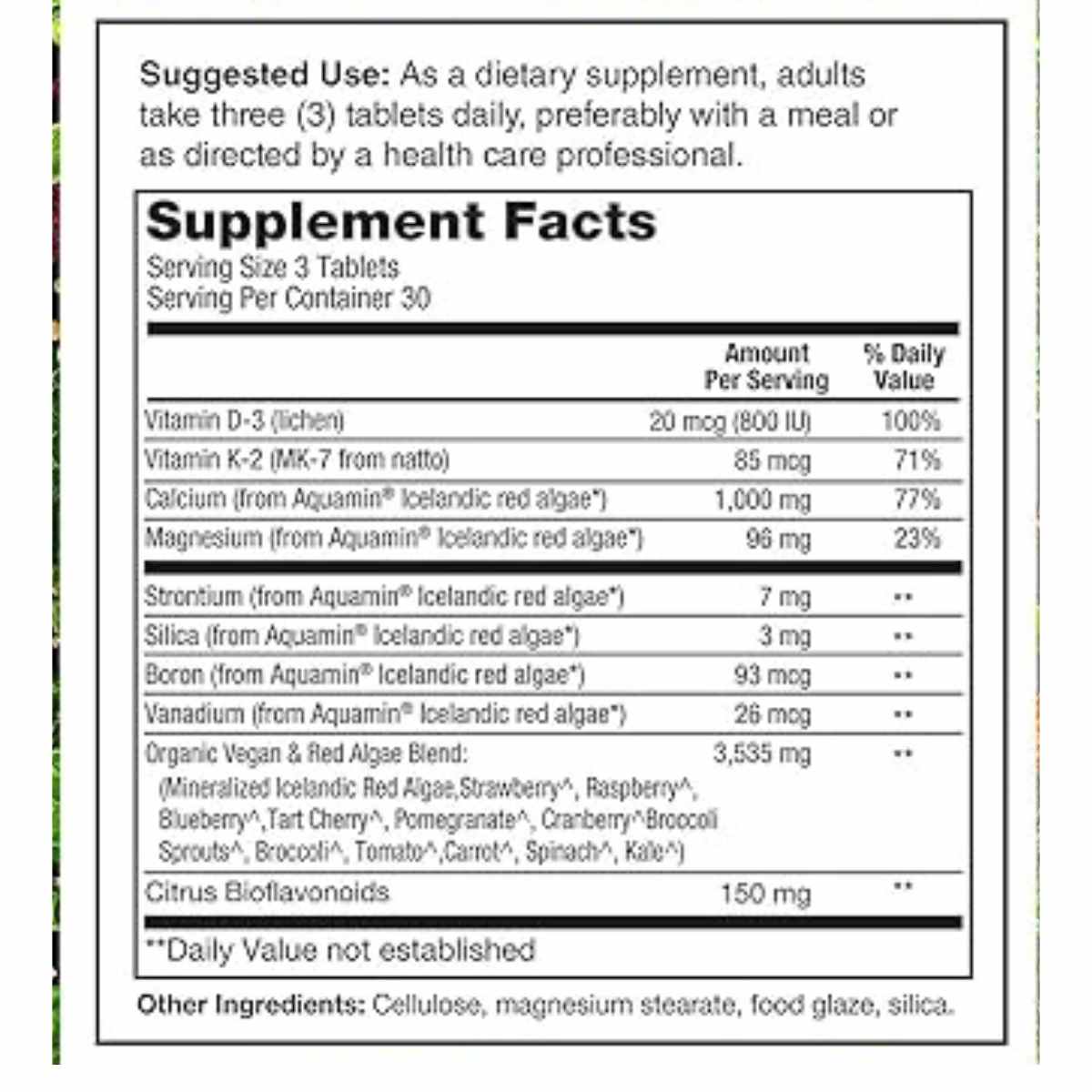 Calcio Vegano - 1000mg - 90 Tabletas - Haz Tu Pedido