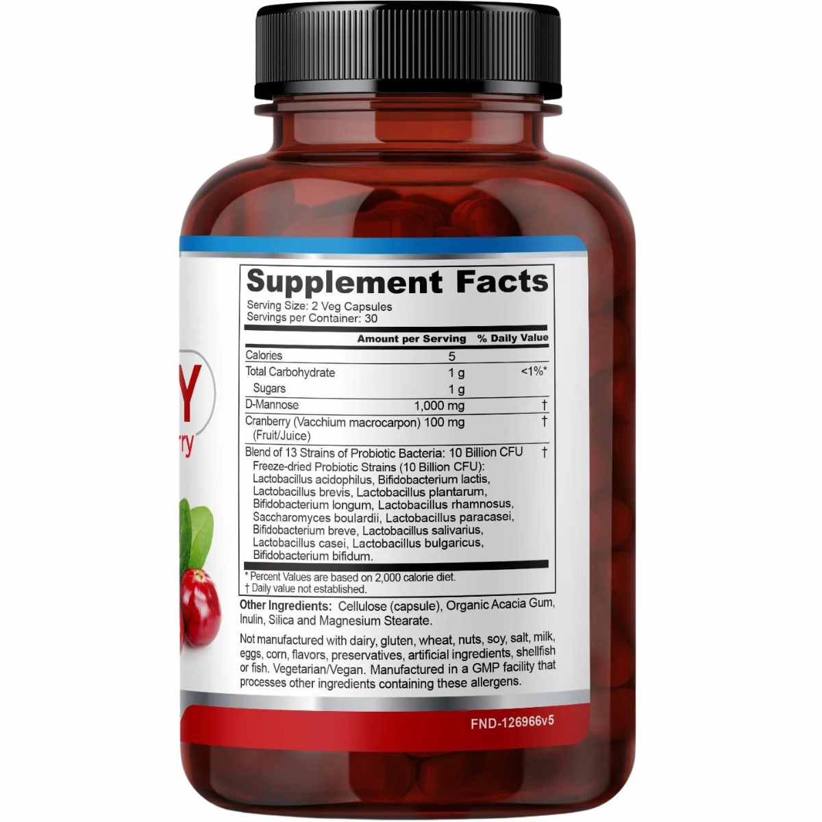 Arandano con D-Manosa y Probioticos - 60 Cápsulas - Haz Tu Pedido