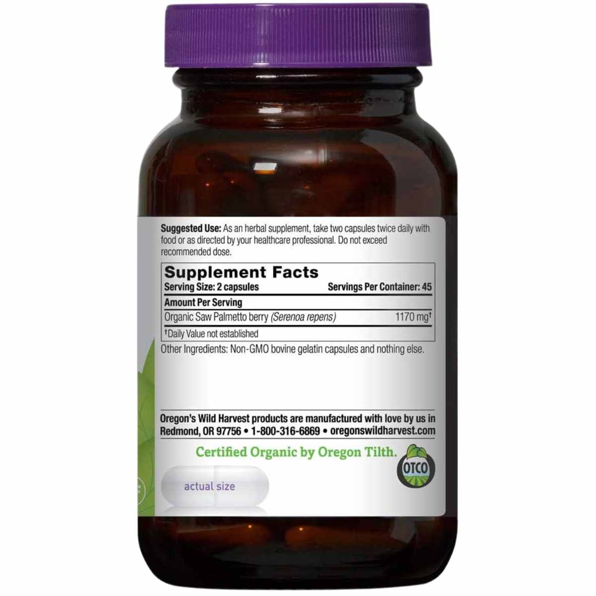 Saw Palmetto 1170 mg - 90 Cápsulas Veganas - Haz Tu Pedido