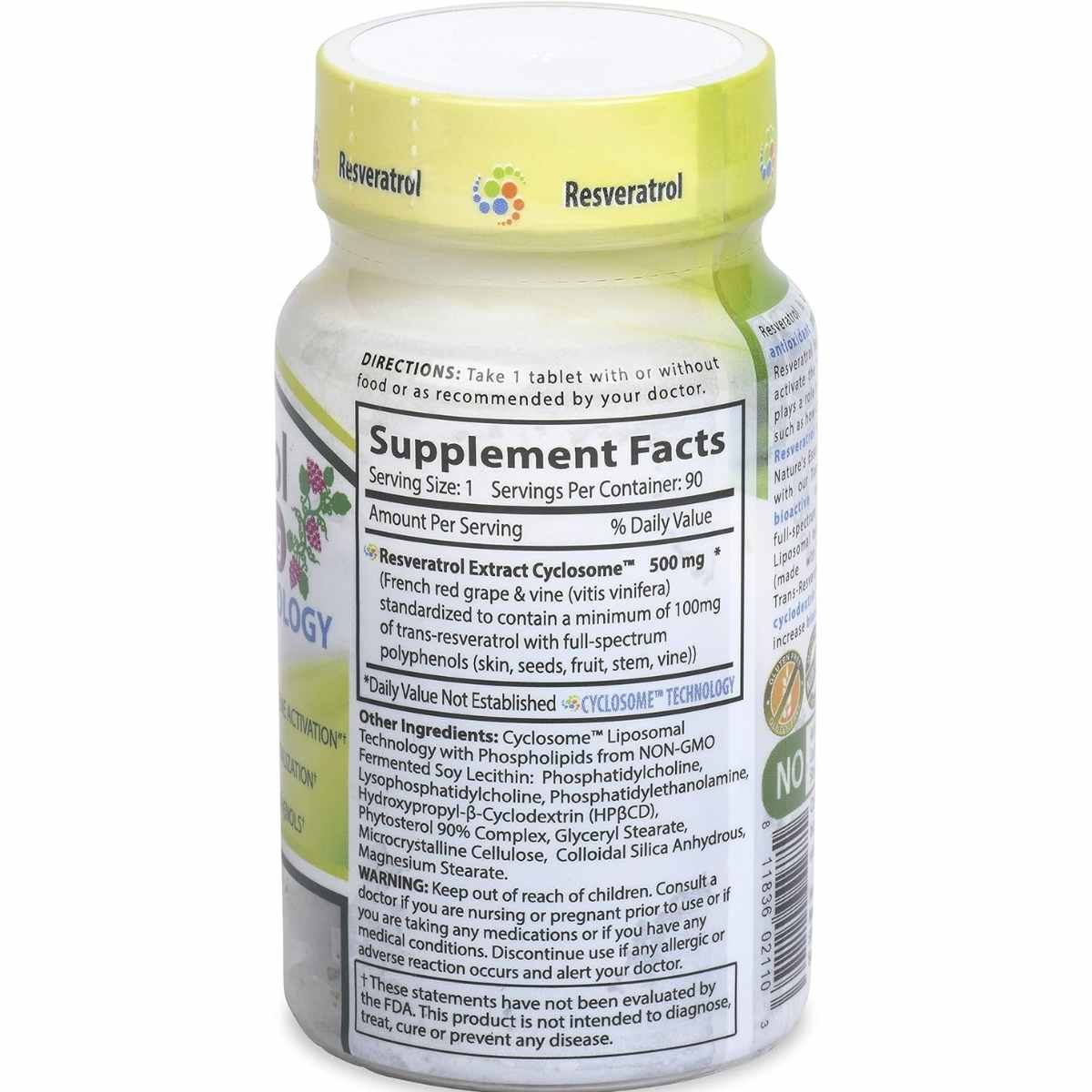 Resveratrol - 500 mg - 90 Tabletas - Haz Tu Pedido