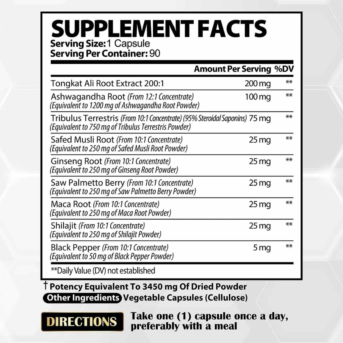 Tongkat Ali - 3450 mg - 90 Cápsulas - Haz Tu Pedido